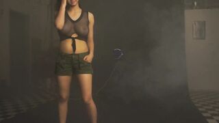 Abi Shanaya showing her hot Indian body on the set