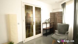 Amateur babe making love with a very well hung black man