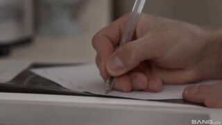 Skinny blondie with natural tits bouncing on a fat cock