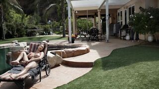 Young and Busty Ashley Adams riding cock outdoor