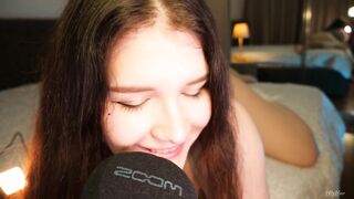 ASMR porn movie showing a brunette with a big ass teasing