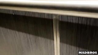 English manager gets fucked in the toilet and elevator during her work!!!