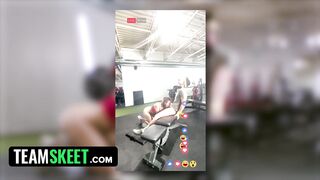 Scarlet Spunk Gets Her Wet Pussy Stretched Wide At The Gym