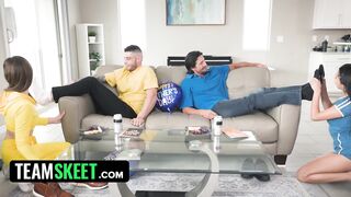 Gorgeous Young Sluts Strip Down And Pound Their StepDads To Celebrate Step-Father's Day