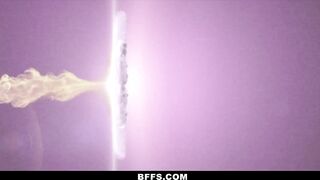 Stunning BFFS Strip Off Their Clothes & Play With Each Others Tight Juicy Bodies While Swapping Cum