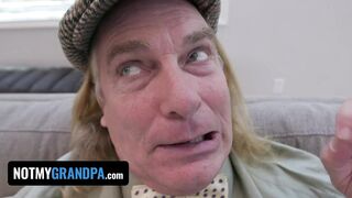 Step-Grandpa's Huge Fat Cock Makes His Virgin Step-Grand-Daughter SCREAM!!! - TeamSkeet