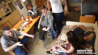 NEW MONSTER COCK GANG E02: Petite Stepdaughter Shared With Mates - Nicole Love