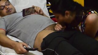 Indian girl giving blowjob to boyfriend - [16:04]