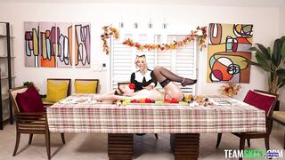 Mandy Rhea and Della Cate Our Freaky Cock Gobbling Thanksgiving Fuck Toy BadMilfs